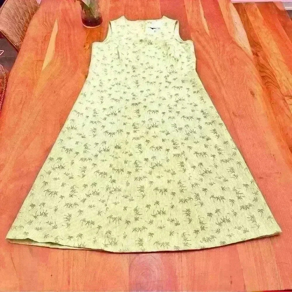 Vintage pastel green sleeveless A-line summer  midi dress. Size medium. - Picture 10 of 12